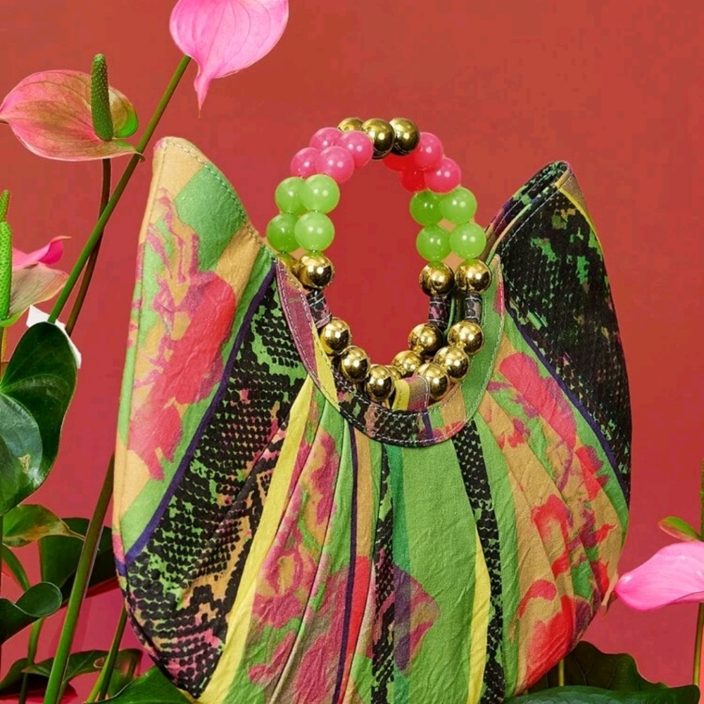 Colorfull Ruched Design Top Handle Bag - Picture 10 of 11